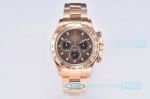 1:1 Super clone Rolex Daytona Clean Calibre 4130 Watch 904L Rose Gold Chocolate Dial